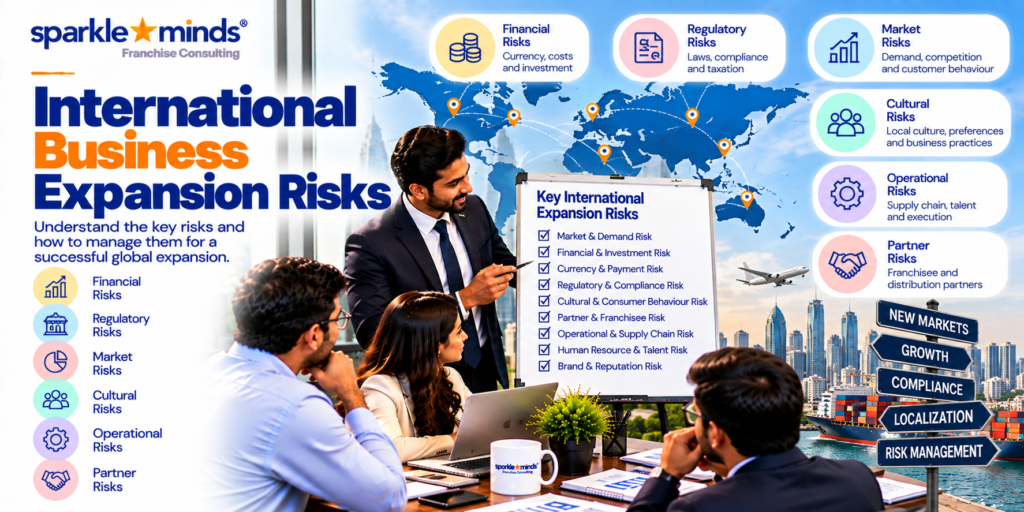 International business expansion risks including financial, regulatory, market and operational risks